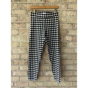Avenue Montaigne 4 Marilyn Black White Gingham Checked Cropped Pant EUC Career